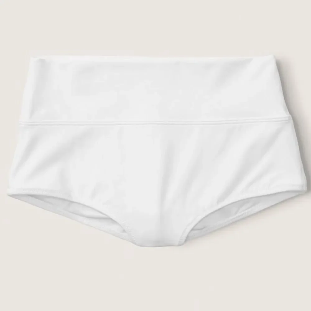 Victoria’s Secret Pink Swim High Waist Shortie Bikini Bottom Black Optic White - Picture 2 of 8